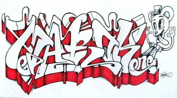  Gambar Graffiti Kertas 3d